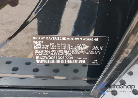 2013 BMW X5 xDrive35D from USA, damaged, VIN 5UXZW0C51D0B92341